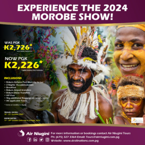 Online Flyer Air Niugini Morobe Show 2024 Package