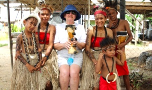 Tourists in Tubuseria Village - Oceania Cruises' Destinations