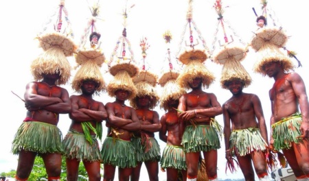 Tolai tambaran dancers from Tavuiliu village, East New Britain
