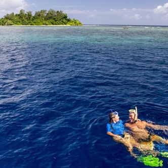 Couple Tourists Snorkeling East New Britain Papua New Guinea