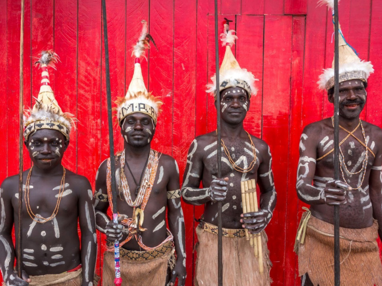 Cultural Performers From Siwai, South Bougainville, Mona Festival