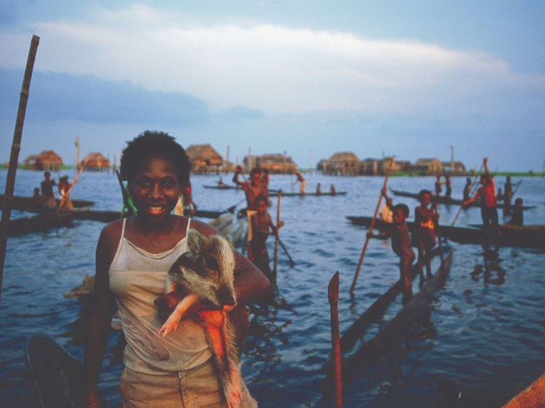 Life Along The Sepik River At Dusk