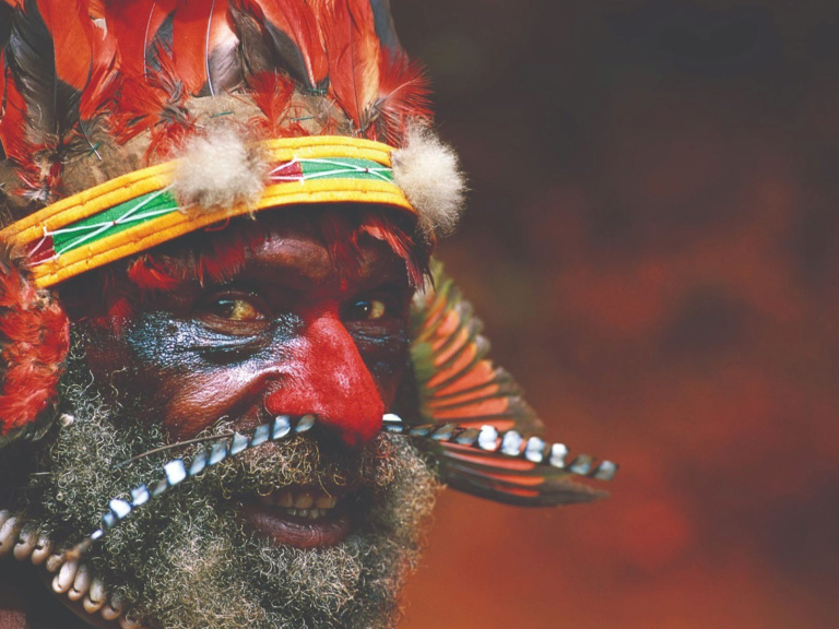 Simbu Elder In Cultural Dress