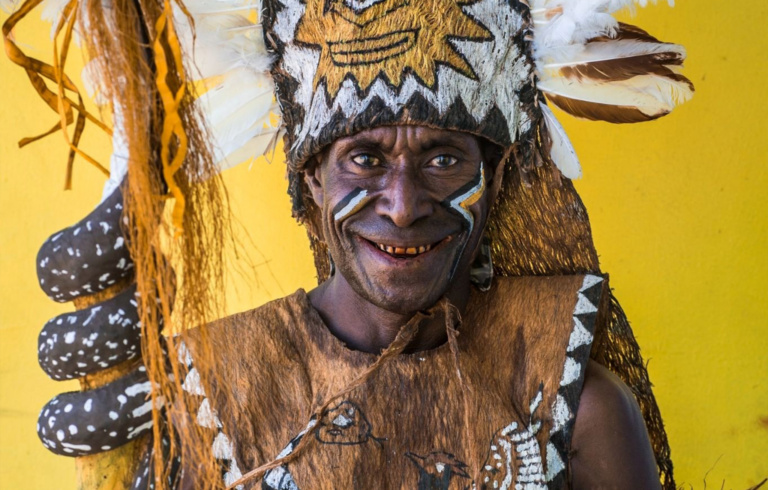 Gogodala Warrior In Cultural ‘bilas’, Western Province