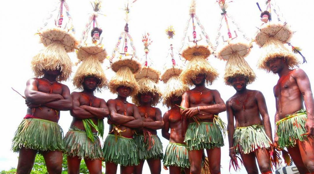 Tolai tambaran dancers from Tavuiliu village, East New Britain