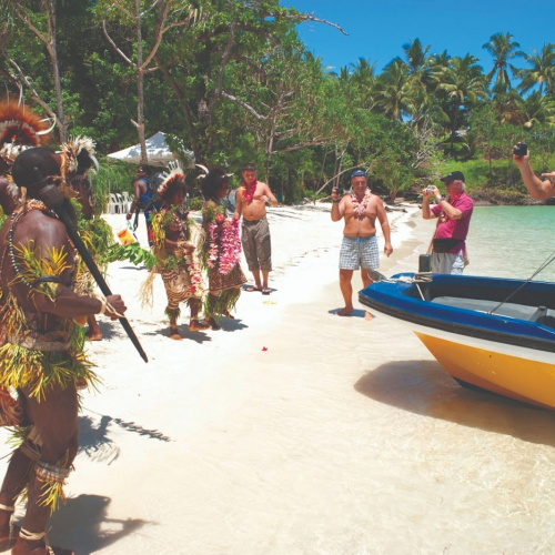 Cultural welcome at Tufi Beach Cultural Welcome At Tufi Beach